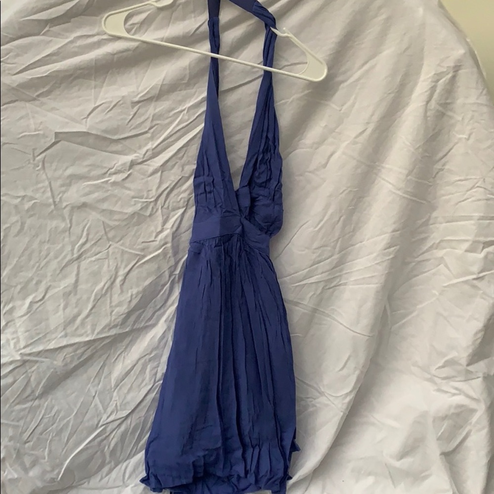 Blue wrap dress